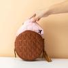 Gift Bow Sanitary Napkin Organizer Bag Quilted Coquette Women's Mini Clutch Bag Cotton Small Makeup Bag