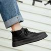 Winter Vintage Black Man Sneakers Leather Men's Skateboard Shoes Comfort Lace-up Men Skate Sneakers Thick Sole Casual Board Shoe