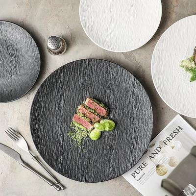 Płytki Ceramiczne Wzór Kamienia 8-calowe Domowe Okrągłe Matowe Zachodnie Talerze Obiadowe Restauracja Stek Spaghetti Naczynia
