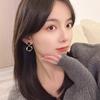 Vintage Hepburn Style Round Circle S925 Silver Needle Drop Oil Earrings For Women