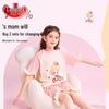 LANGSHA Girls' Pure Cotton Short Sleeve Summer Pajama Set