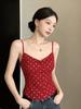Feeling single-breasted, slim-fitting, pure desire, waist-closing, niche top, sling vest design, sleeveless top, women's summer