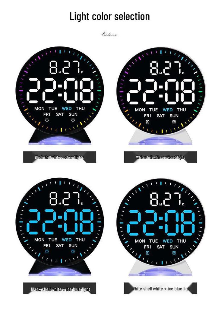 Multifunctional LED Alarm Clock with Night Light & Sweep Second Hand - Model 6680