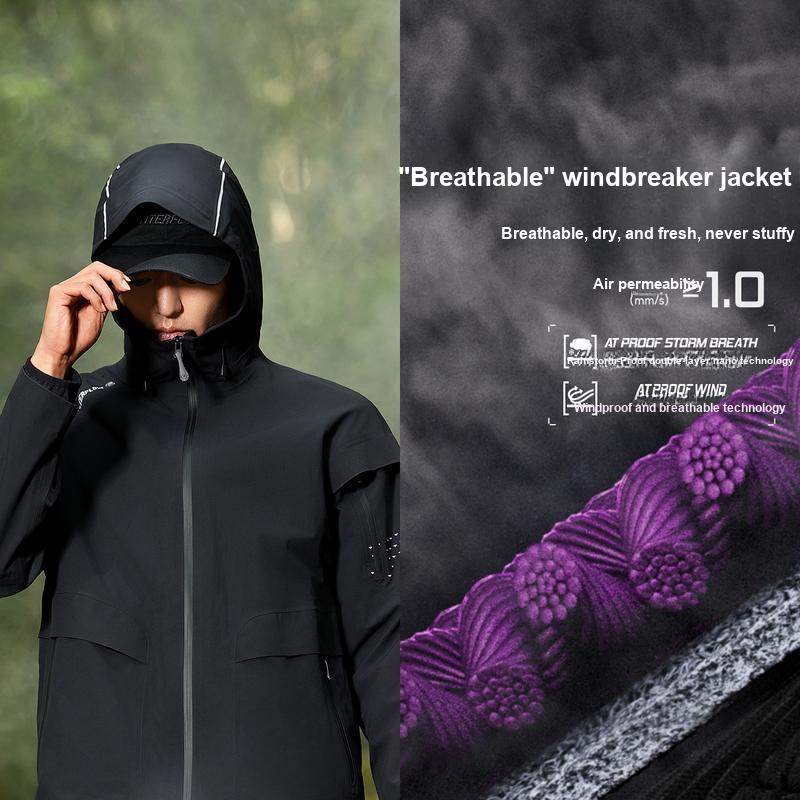 Li Ning CF Su Wan Long Jia Series Solid Color Hooded Casual Outdoor Hiking Waterproof Windproof Jacket Unisex Jacket Desert-Green AEMU047-1