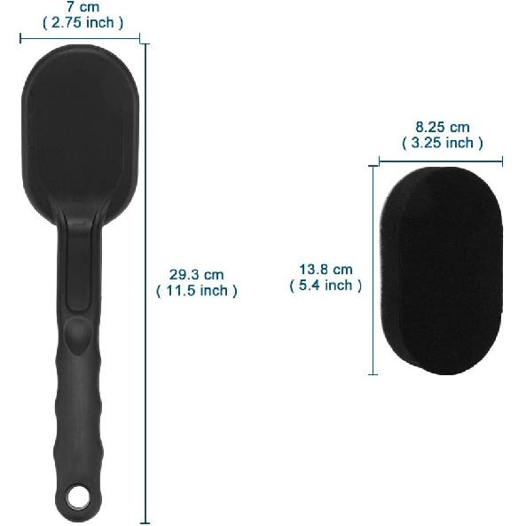 JSCARLIFE Tire Shine Applicator Brush, Detailing Tire Dressing Applicator Sponge Brush for Tire Shine, Multipurpose Curved Tire Detail Sponge with