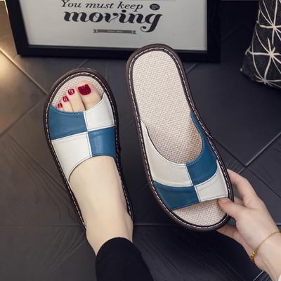 Nouvelles Chaussures d'Intérieur Décontractées Antidérapantes Sandales Plates pour Dames Chaussures à Semelle Souple pour Filles Diapositives d'Été Pantoufles en Cuir pour Femmes