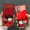 Cartoon Cute Pucca Garu Soft Phone Case for Samsung Galaxy S26 S25 Edge S24 Ultra S23 Plus S22 S21 FE S20 Black Cover Back Shell
