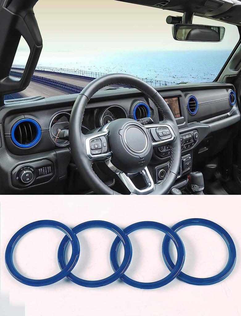 Decorative Air Vent Ring for 18-23 Jeep Wrangler JL JLU Center Console