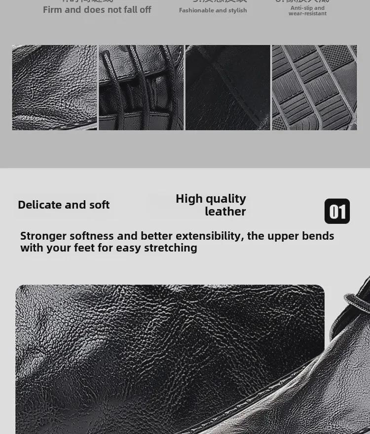 Men's Hand-Scratched Leather Shoes for Spring & Autumn - Business, Casual, Wedding, British & Korean Styles