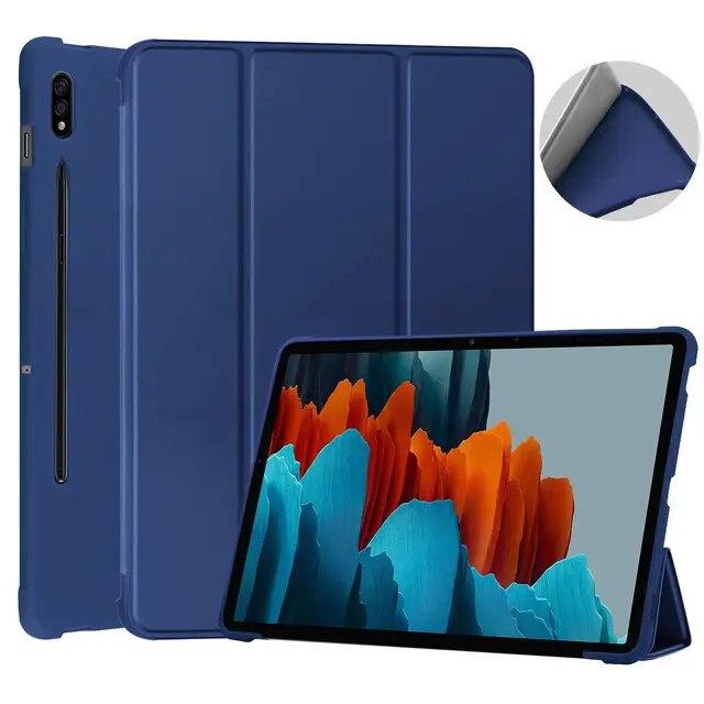 

Чехол для Samsung Galaxy Tab S7 2020 T870 T875 2020 SM-T870/SM-T875 11 дюймов, регулируемый складной чехол-подставка для планшета, принципиально S7 11 inch SM-T870 темно-синий