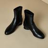 Women's Low-heeled Short Boots Autumn and Winter New Comfortable and Versatile Solid-color Thick-heeled Large-size Simple Short Boots
