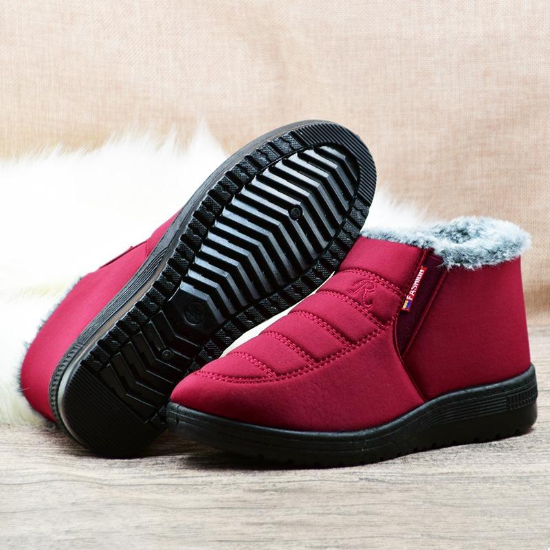 Winter Damen Baumwollschuhe gefüttert und verdickt Alte Pekinger Stoffschuhe Damen Weichsohlige Mittelalterliche Laufschuhe Warme Baumwollschuhe Mutterschuhe