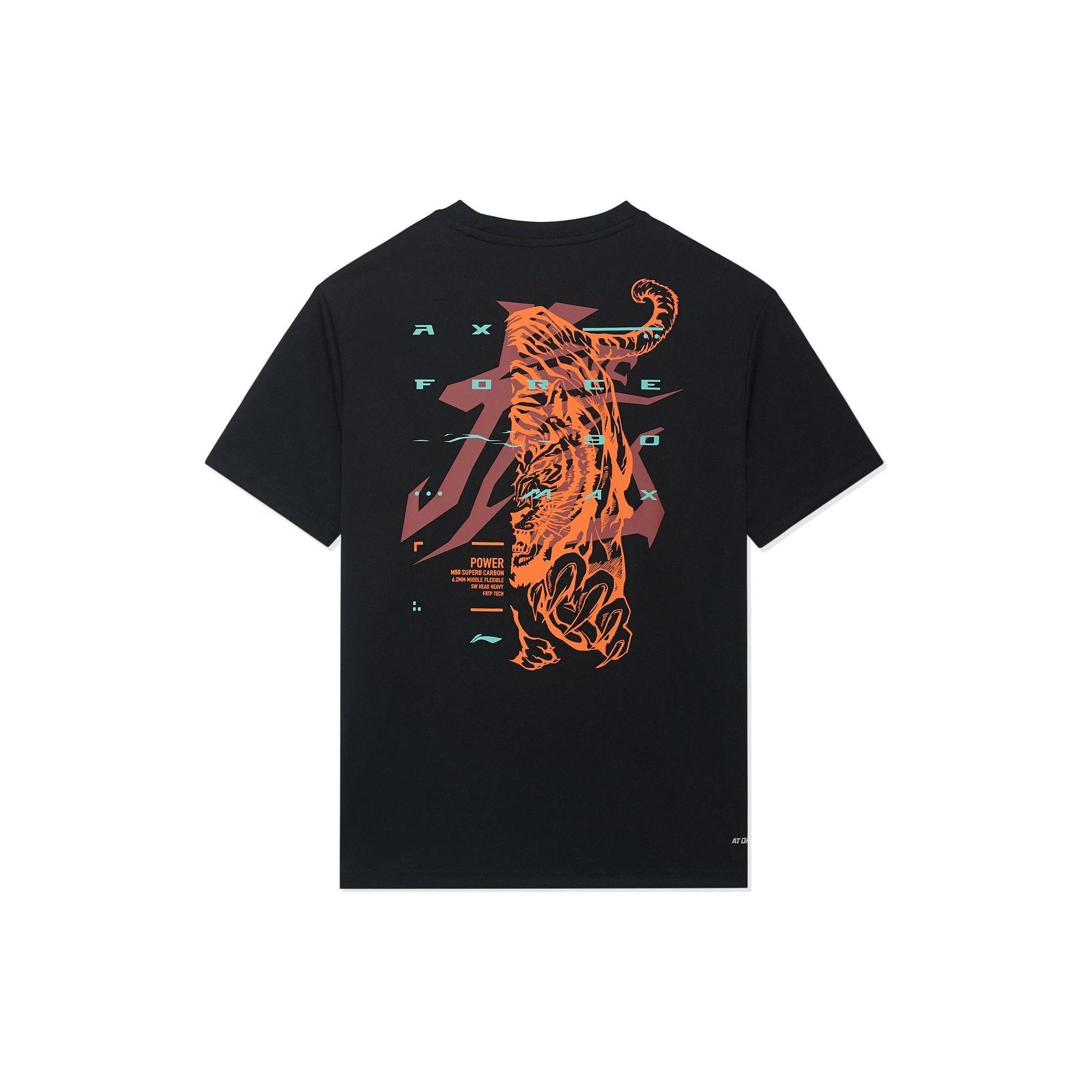 Li-Ning Badminton Tiger Graphic T-shirt  Black  Men s ATSSC07-1 M