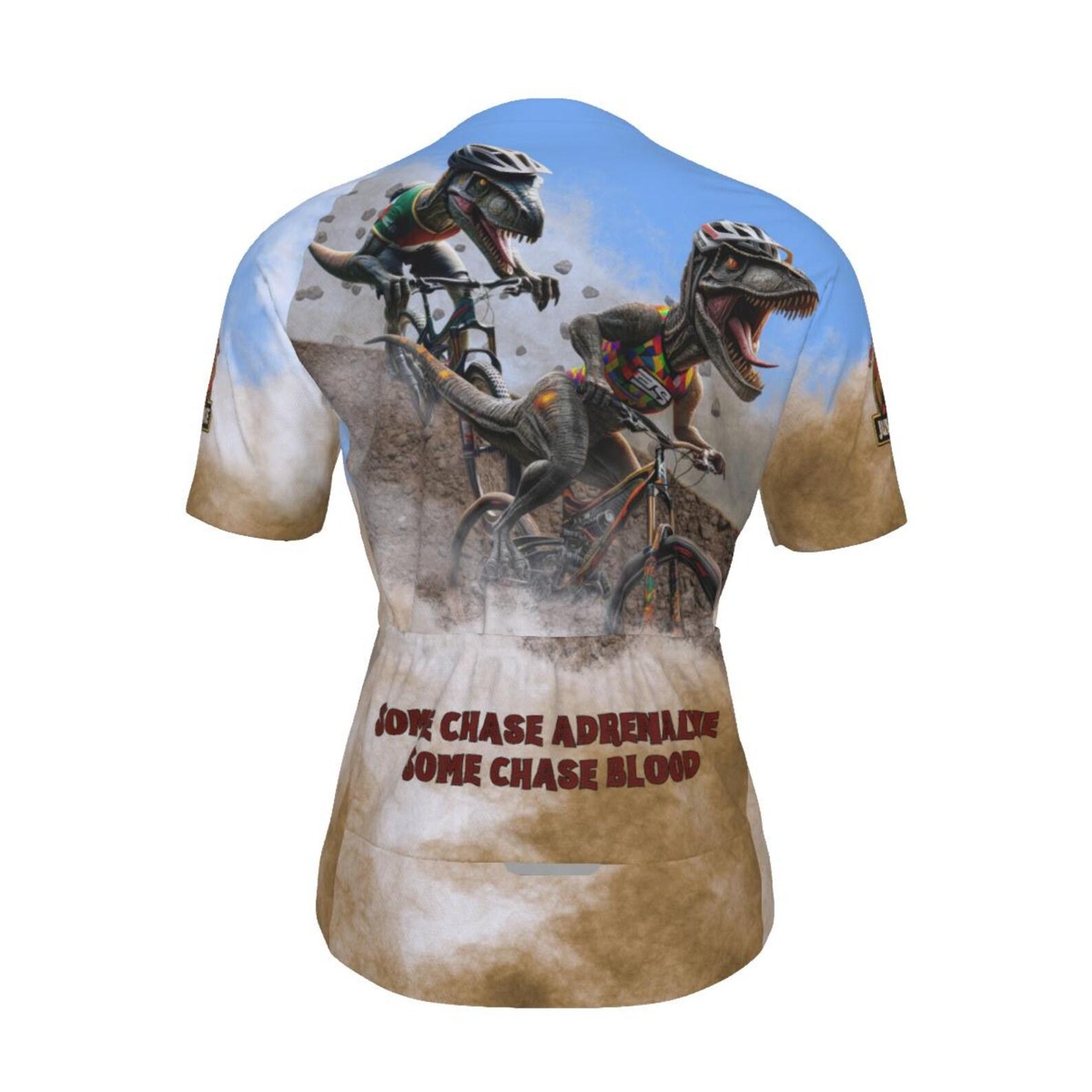 Dinosaur MTB Jersey: Fitted Cycling Shirt - Raptor Race Gear L