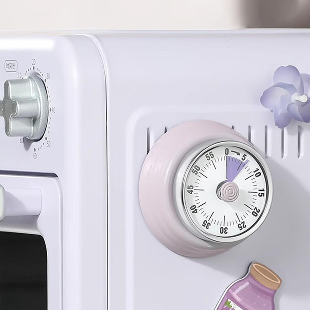 Mechaniczny minutnik kuchenny, 60-minutowy wizualny zegar odliczający, głośny magnetyczny przypominacz do zarządzania czasem podczas gotowania