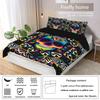3-piece Down Duvet Cover Set with Skull Flower Pattern Print (1 Duvet Cover+2 Pillowcases, No Core) Halloween Themed Bedding Set