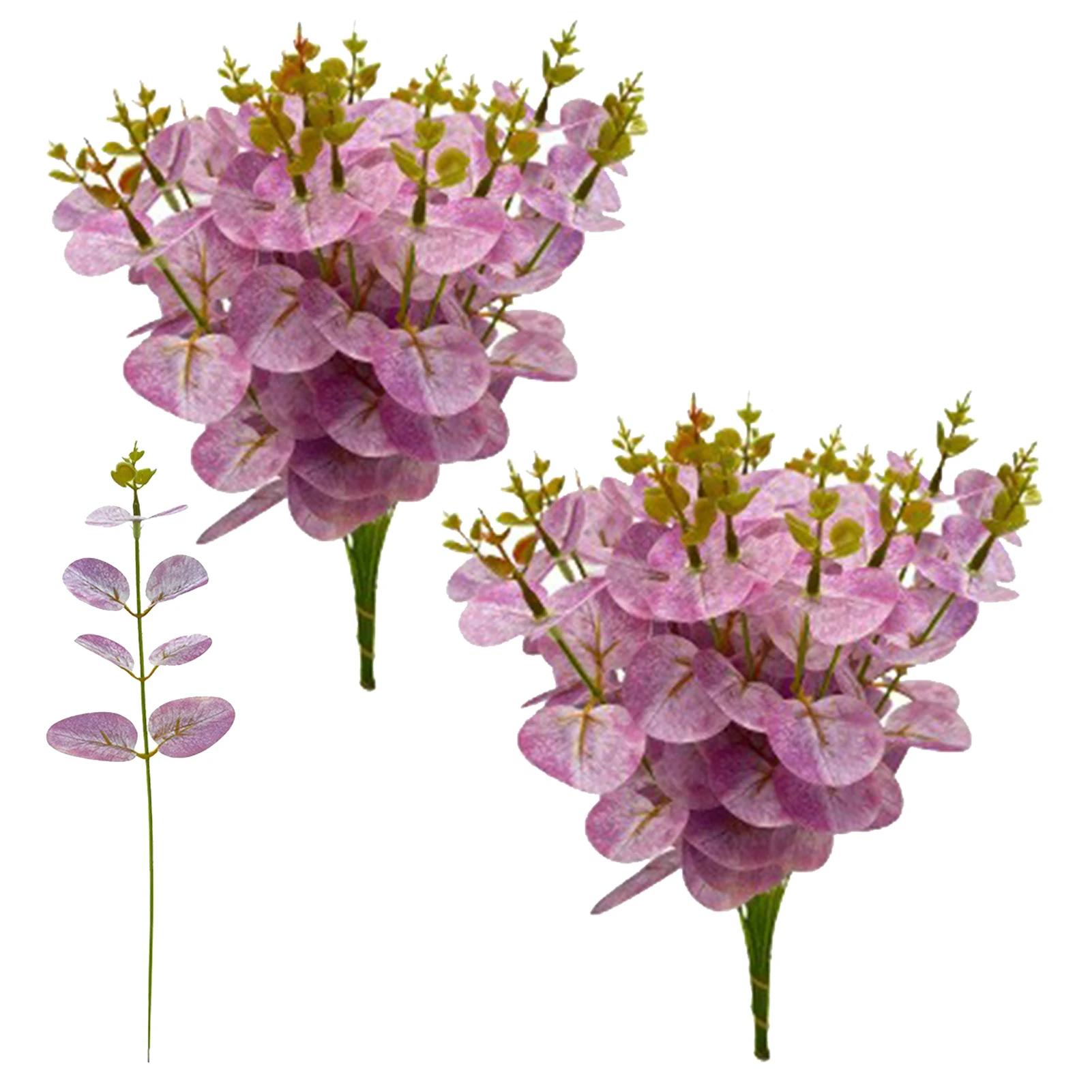 

3D Money Leaf Skewers 40pcs Simulated Eucalyptus Leaves Branches Artificial Plant Flower Arrangement Accessories Home Decor