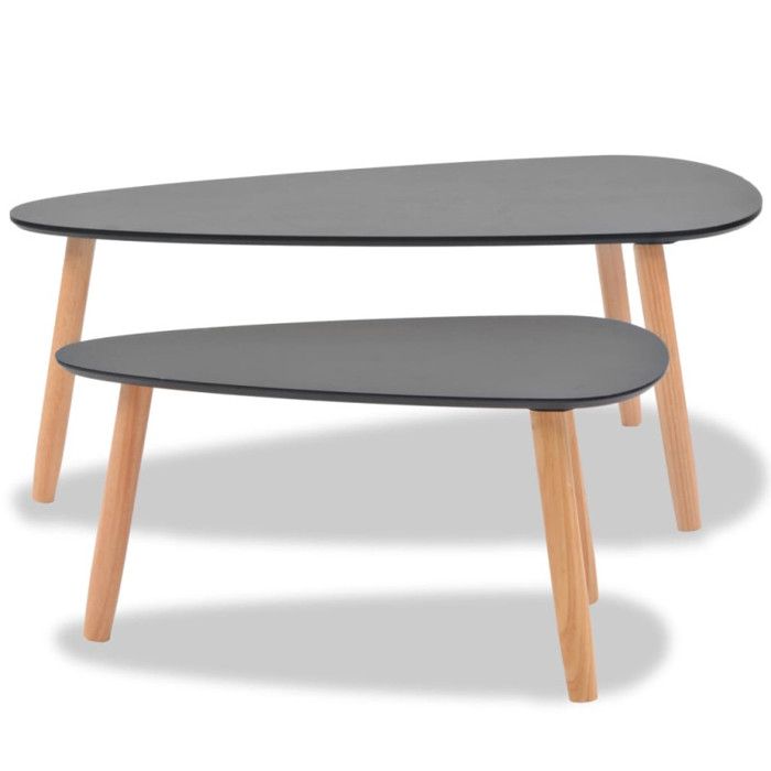 Table basse - VIDAXL - Bois de pin massif - Style scandinave - Noir