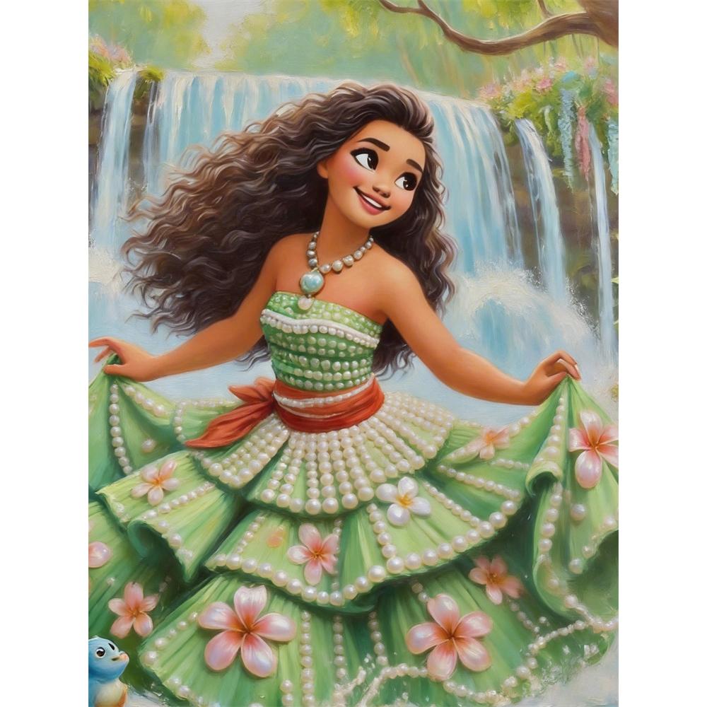 

Disney Pearl Painting Set Moana From Moana Sparkling Painting Crafts Home Wall Decoration Handmade Gift 35x45cm