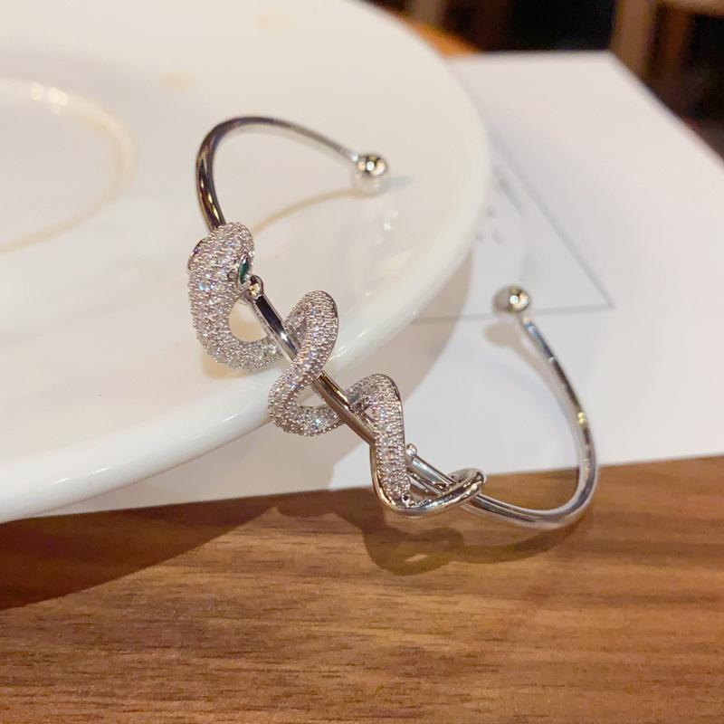 

Electroplated zircon snake winding open bracelet exquisite commuting temperament bracelet jewelry women