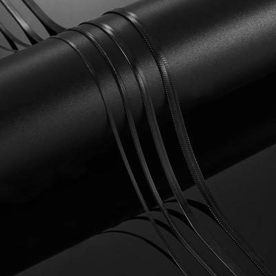 2/3/4/5mm Stal Nierdzewna Płaski Łańcuch Płaski dla Mężczyzn i Kobiet Wysokiej Jakości Czarny Platerowany Choker Biżuteria Akcesoria Prezent