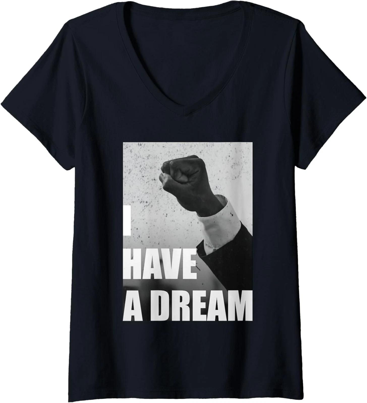 Martin Luther King Jr Day MLK Day I Have a Dream Ladies  V-Neck Tshirt 2XL