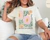 Boho Inspired Floral T-Shirt and Kids Tshirt, No Rain No Flowers Quote, Nature and Botanical Graphic Tee, Colorful Summer Top