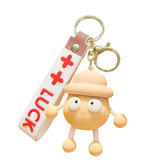 

Silicone Cartoon Ball Keychain Wristlet Car Key Ring Pendant Backpack Bag Purse Charm Accessory Christmas Gifts белый