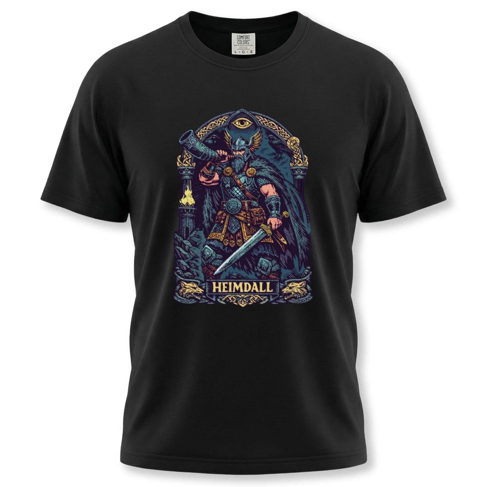 Heimdall Norse God Viking T-Shirt | Gjallarhorn Mythology Graphic Unisex Tee M