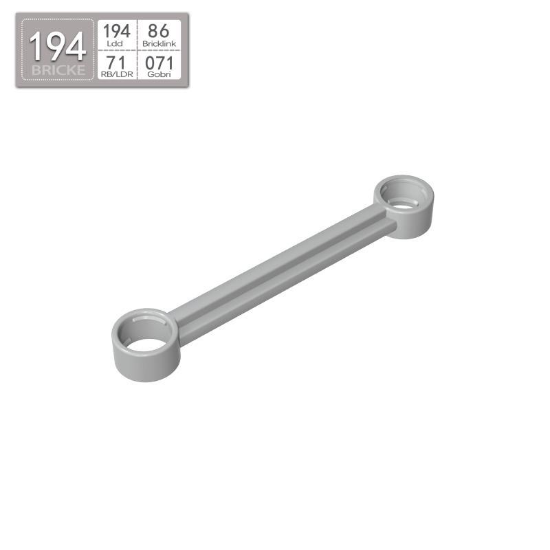 BRICKE 1x6 Hard Link Rod (47.8mm) - Compatible with LEGO 32005 Small Particle Blocks Count светло-серый