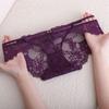 Lingerie Transparent Lace Panties Hollow Out Low Waist Bow Briefs Mesh Women's Underwear Summer