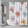 Floral Pattern Shower Curtain - Polyester Woven, Machine Washable, Includes 12 Hooks, All-Season Home Decor, Bathroom Partition