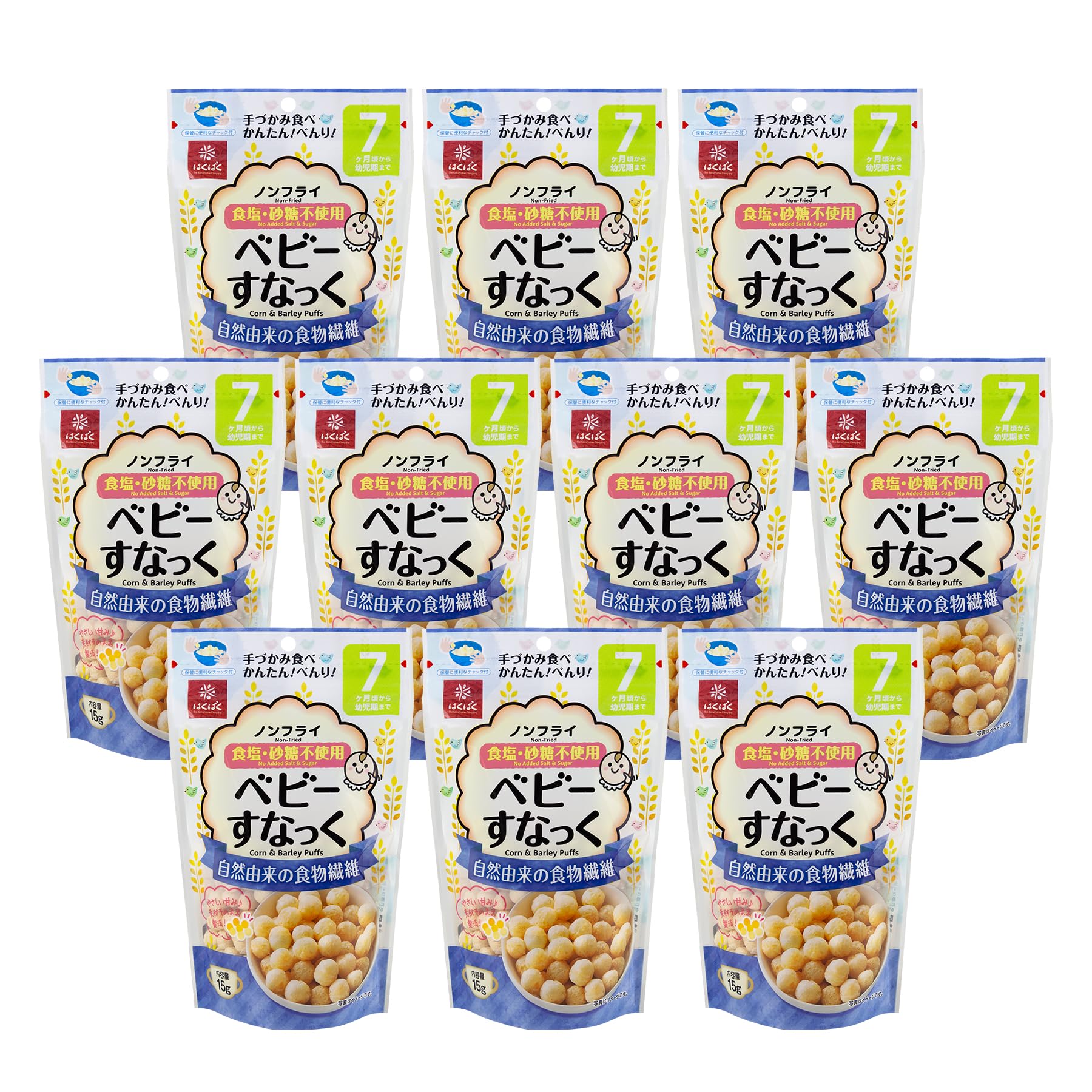 

Детские снеки Hakubaku 15 г x 10 пакетиков [С 7 месяцев]