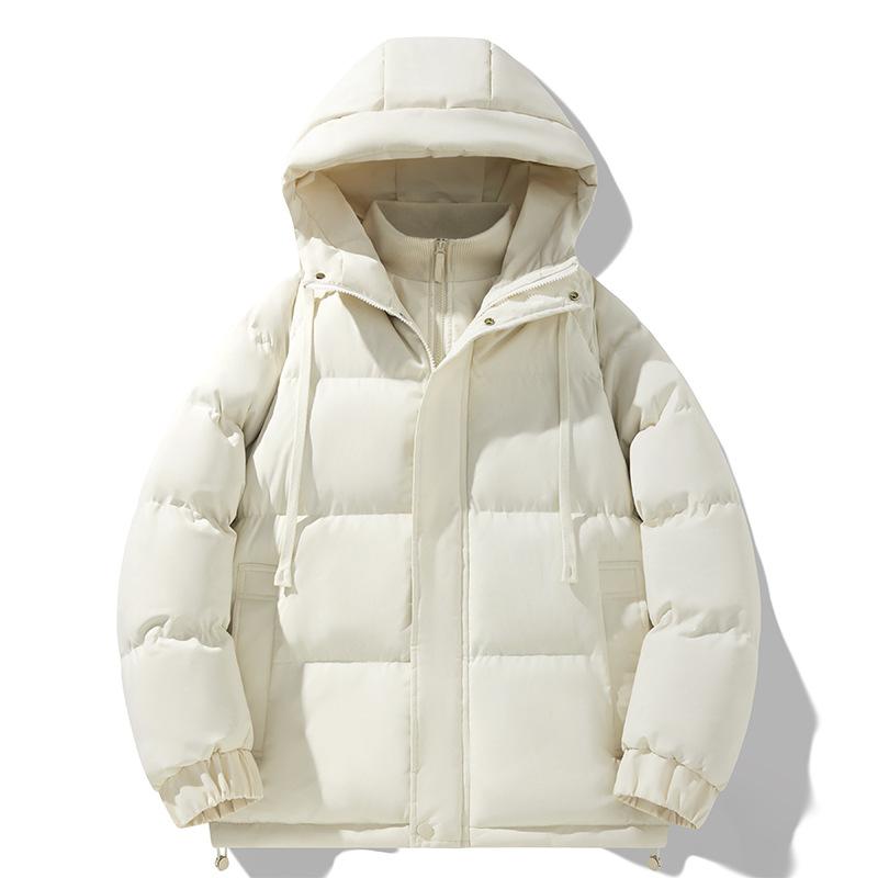 Fake Two-piece Cotton Coat Jacket Men and Women Same Style Winter Thick Hooded Bread Suit Youth Cotton Jacket Warm and Cold-proof Cotton Jacket