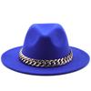 Winter Men's Woolen Jazz Hat New Large Eave Hat Fashionable Flat Brimmed Top Hat