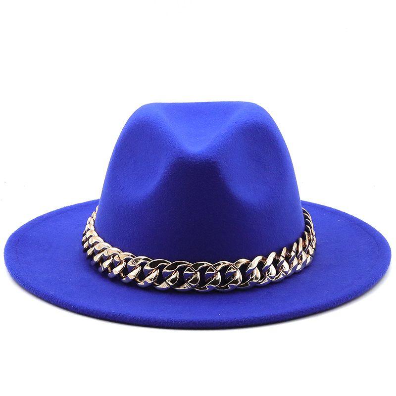 Winter Men's Woolen Jazz Hat New Large Eave Hat Fashionable Flat Brimmed Top Hat