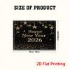 1/2/4/6/8pcs 2D Flat Placemats, Happy New Year 2026, Sparkling Golden Stars And Confetti, Suitable for Restaurants And Kitchens, Coffee Table