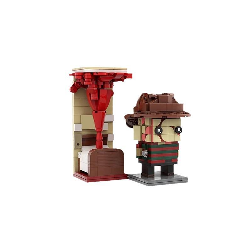 Building Block Compatible With 46943 Elm Street Freddy, Square Head Figurine, Assembly Model, Creative Ornament