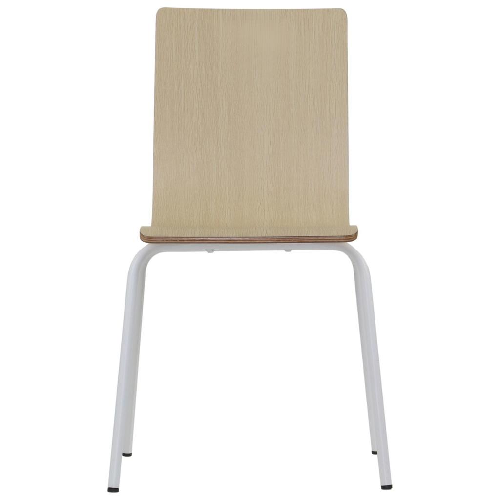 Natural plywood chair with white frame. Model WERDI B