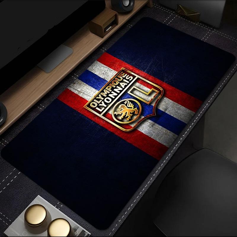 Olympique Lyonnais Football Crest mouse pad, rubber base, esports desk mat, mouse pad for gamers and office use, gaming desk , easy to clean mat