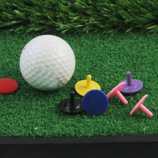 50 stk golfballmarkører Bulk ballposisjonsmarkører Flerfarget plast flat runde posisjonsmarkører Lett golftilbehør