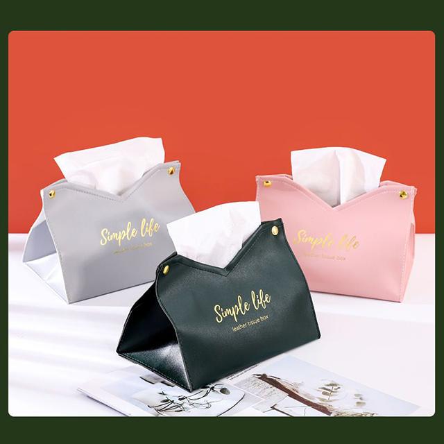 Leather Tissue Box Napkin Holder Car Tissue Box Home Living Room Holder Case Storage Hotel Carton Household Home Large Storage