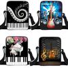 Musiknoten / Gitarre / Klavier Messenger Bag Mädchen Canvas Umhängetaschen Damen Handtaschen Crossbody Taschen Kleine Umhängetasche Schultasche Geschenk