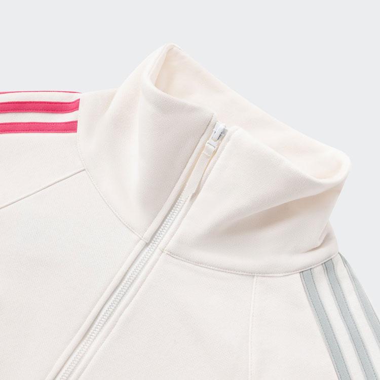Adidas Flower 3-Stripes Half-Zip Sweatshirt Women Tops Pink White IX5648