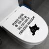 Schwarze Englische Zitate Katze Wandaufkleber Wasserdicht Abnehmbar Selbstklebend Toilettenaufkleber für Badezimmer Heimdekoration