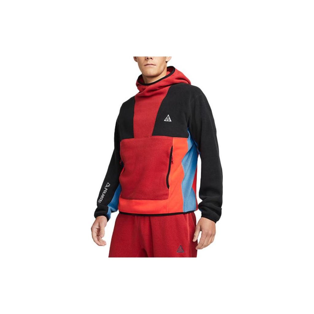 Nike ACG Polartec Wolf Tree Fleece Hoodie Men Tops Red CV0643-671