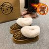 thick-soled snow boots women's velvet warm leopard print new winter fluffy cotton shoes bread shoes