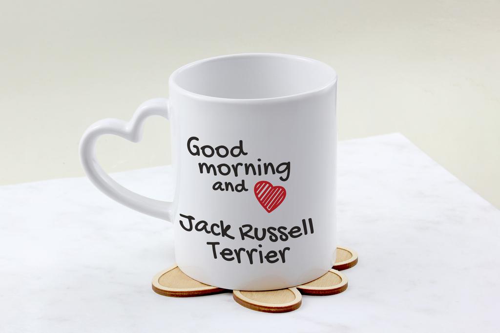 Jack Russell Terrier - cup with a dog, adorable cup with a heart-shaped handle, universal gift from the Art-Dog brand
