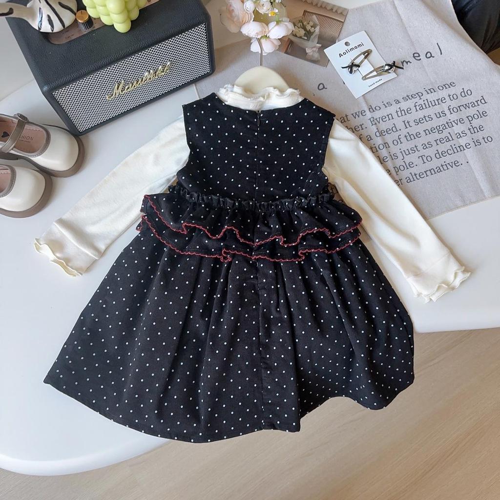 Ensemble Robe Gilet 2 Pièces Printemps & Automne pour Bébé Fille AQB006