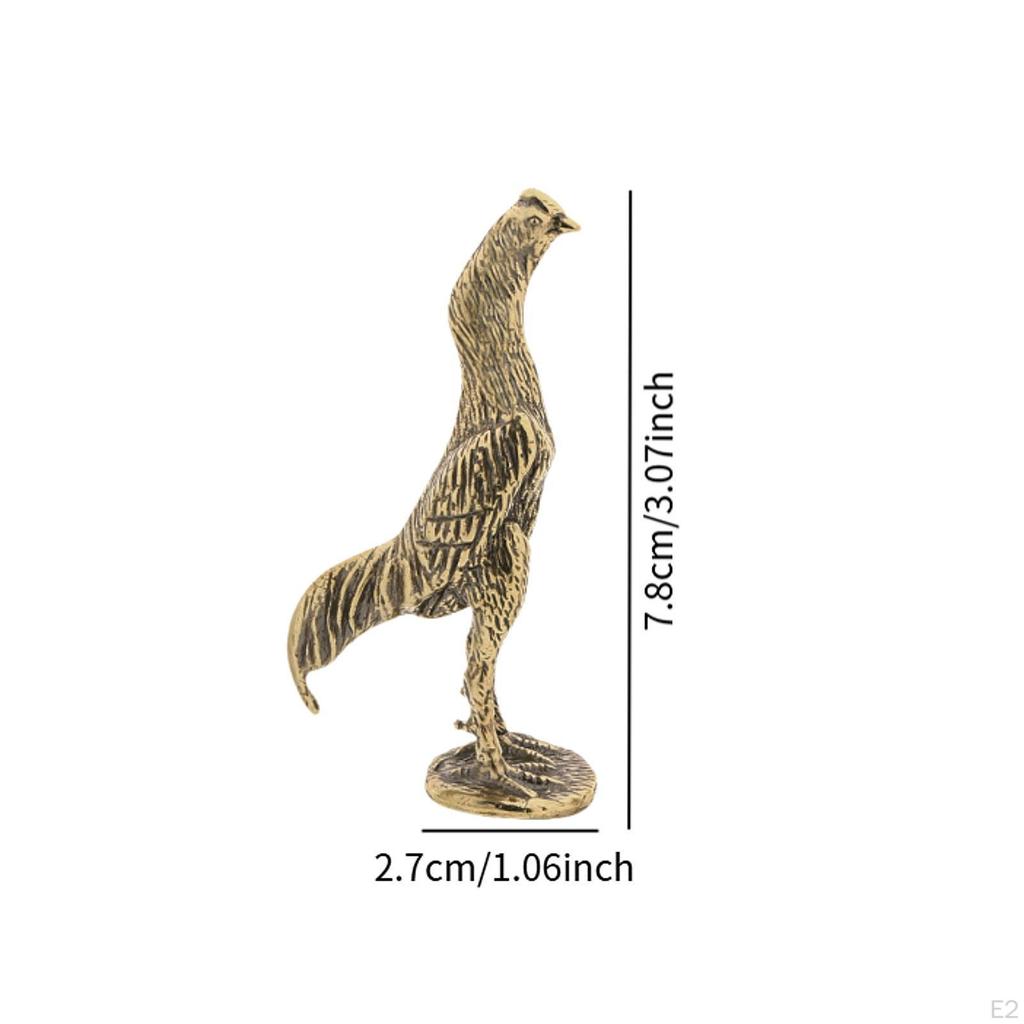 Figure Feng Shui Ornament Geschenk Sammlerstück Messing Statue Huhn für Wohnzimmer Teestube